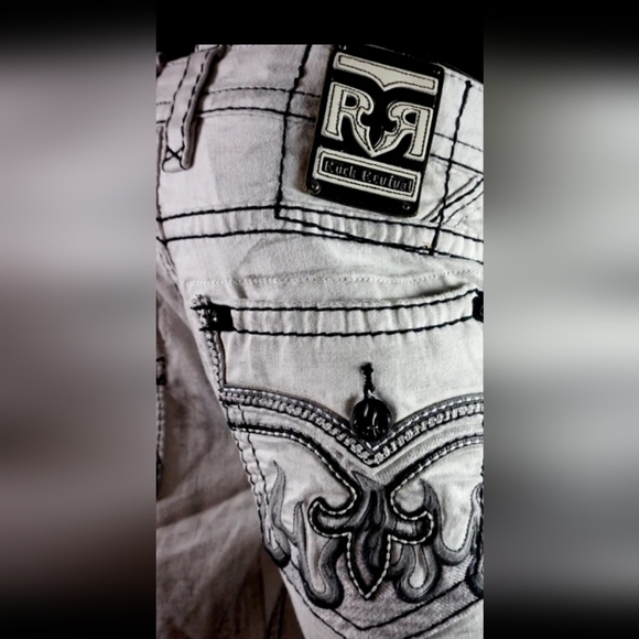 🆕️Rock Revival Quince Sup Stretch Slim Straight Jeans. Men's Size W34x34L - Picture 10 of 15